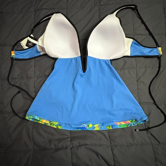 Bar III Women's Printed Plunge-Neck Tropical-Print Tankini - Size: Large - NWT - Picture 10 of 15